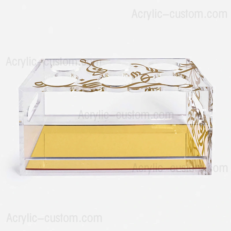 Acrylic 3 Cup Display Tray, Cosmetics