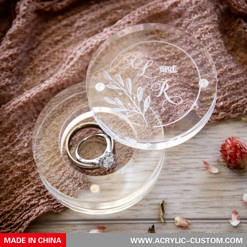 結婚式のアクリルリングボックス-アクリルジュエリーボックス
