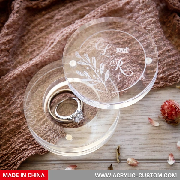 結婚式のアクリルリングボックス-アクリルジュエリーボックス