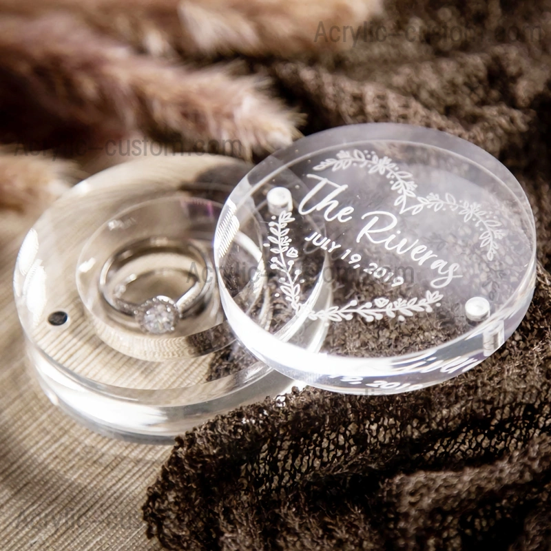 結婚式のアクリルリングボックス-アクリルジュエリーボックス