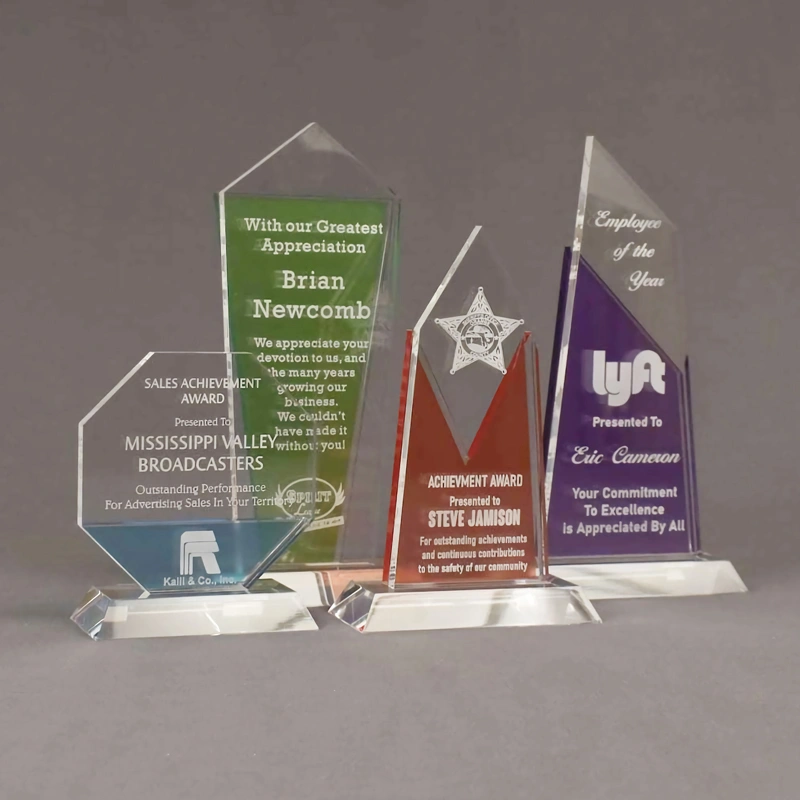カスタム企業アクリル賞-ルーサイトトロフィーとプラーク