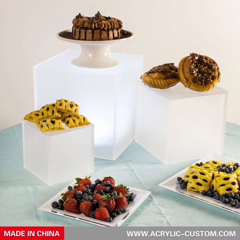 アクリルディスプレイライザー-アクリルキューブライザーフロストディスプレイライザーセット