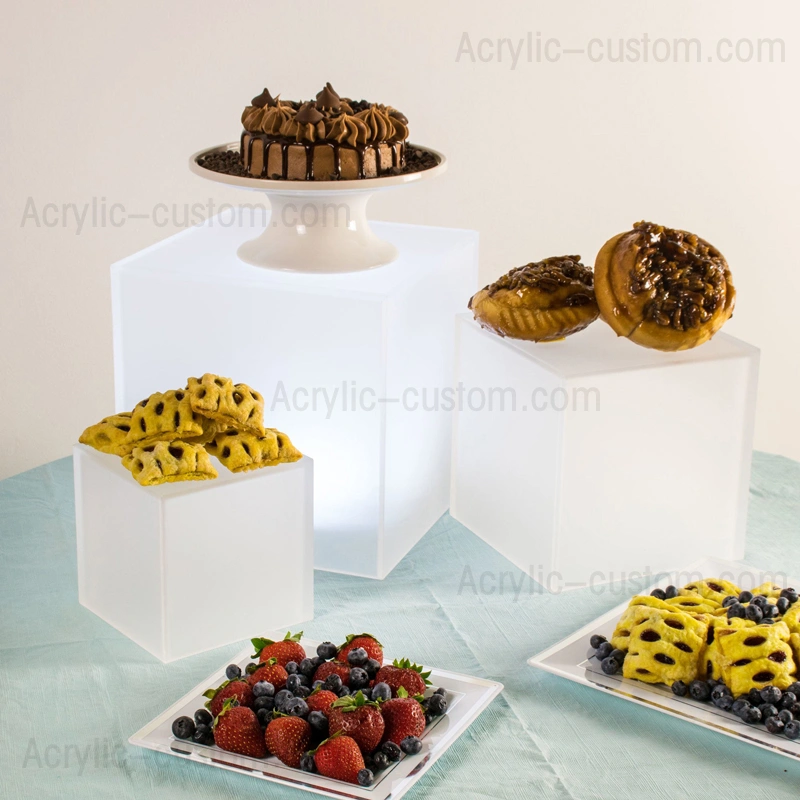 アクリルディスプレイライザー-アクリルキューブライザーフロストディスプレイライザーセット