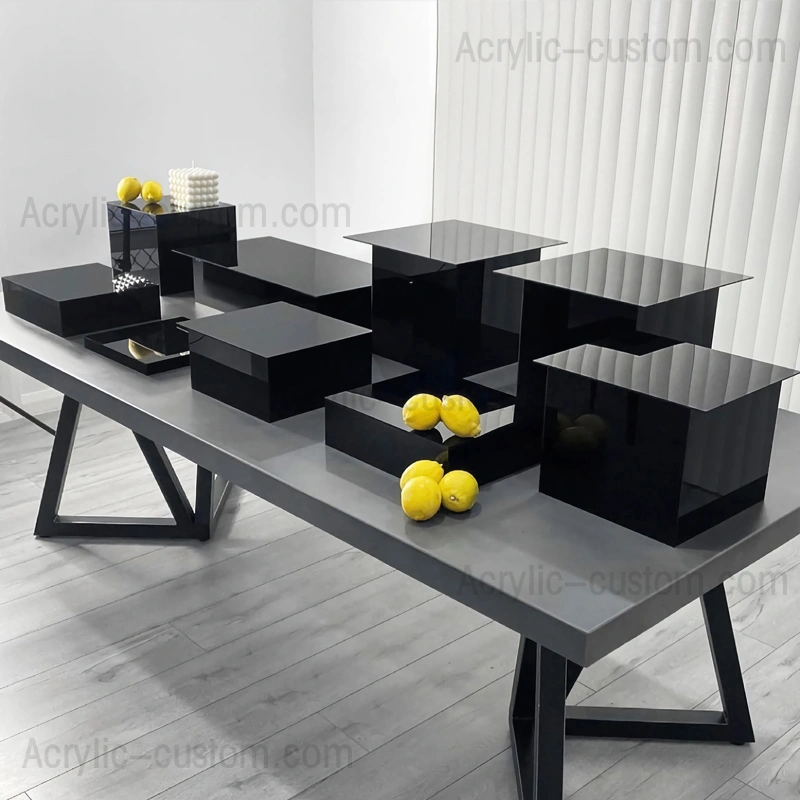 ブラックフードライザーセット - ディスプレイ用アクリルライザー