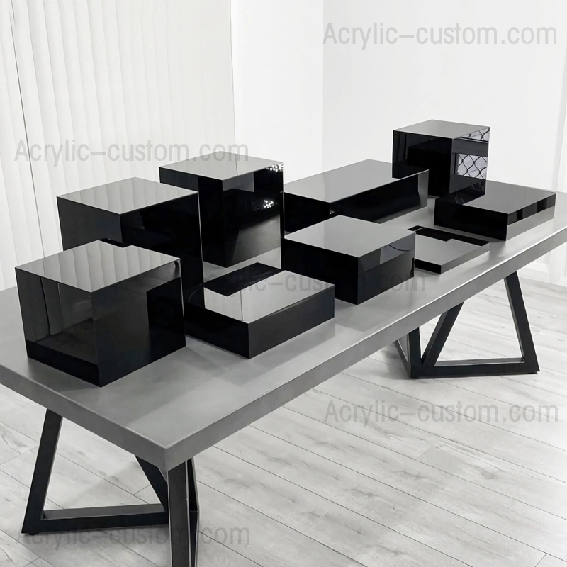 ブラックフードライザーセット - ディスプレイ用アクリルライザー