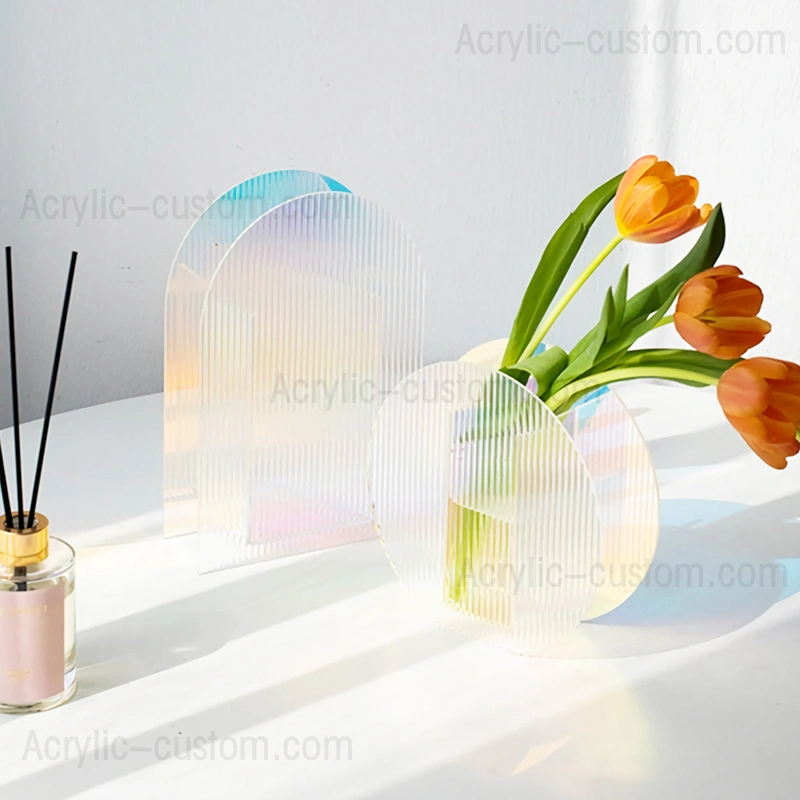 Iridescent Acrylic Ripple Vase - Décor Acrylic Vases