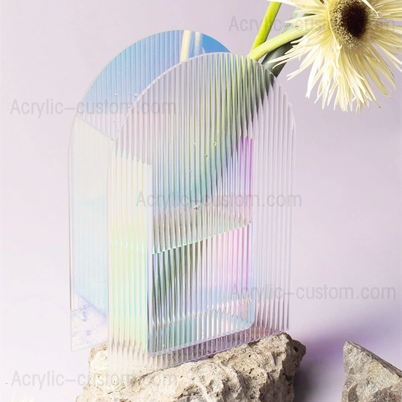 Iridescent Acrylic Ripple Vase - Décor Acrylic Vases