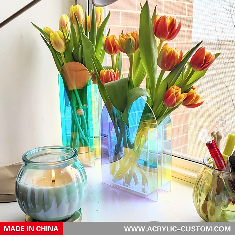 Iridescent Acrylic Vase - Acrylic Vase & Desk Accent