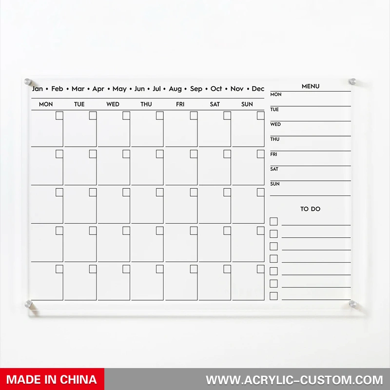 ミニマリストのアクリル壁掛けカレンダー - ホワイトボードの月間アクリルカレンダー