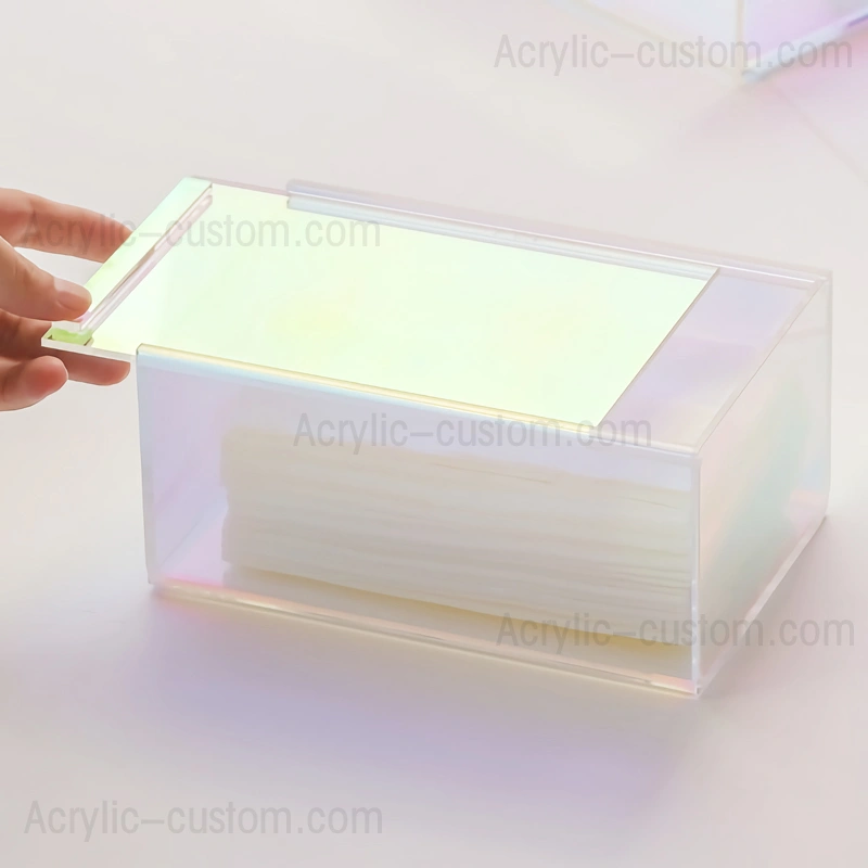 Коробка для акриловых салфеток - переливающаяся крышка коробки для акриловых салфеток