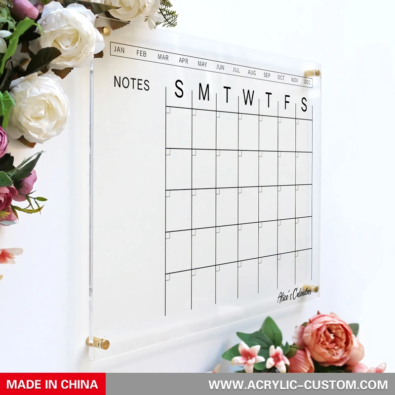 アクリル月間カレンダー - 壁用のパーソナライズされたカレンダー