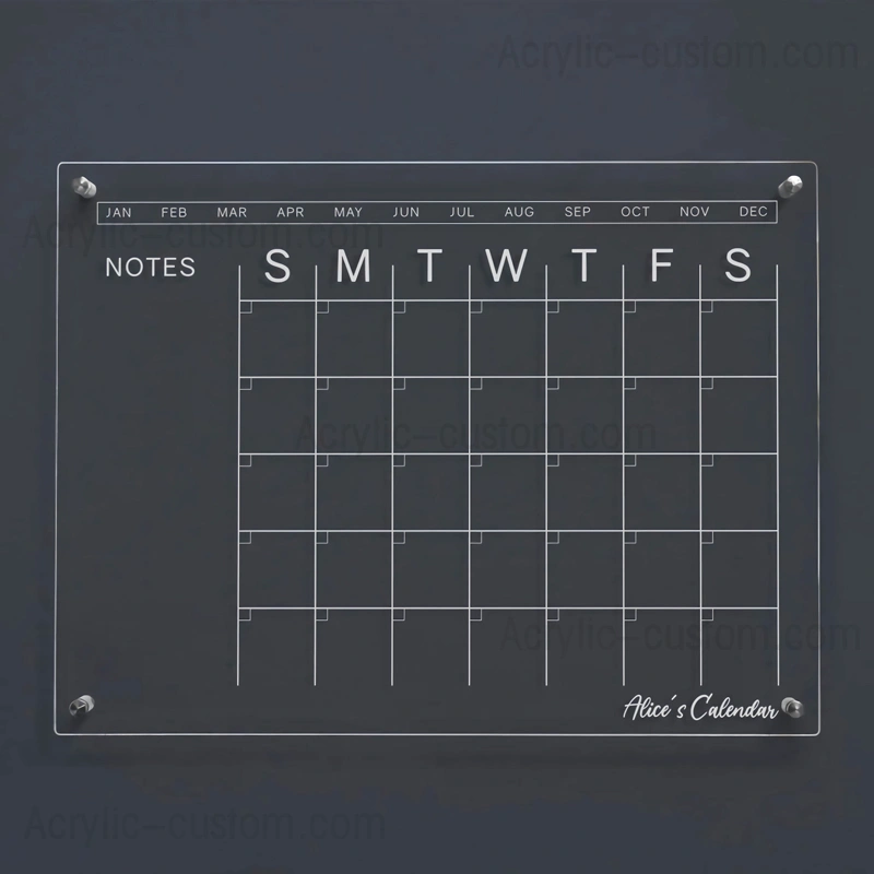 アクリル月間カレンダー - 壁用のパーソナライズされたカレンダー