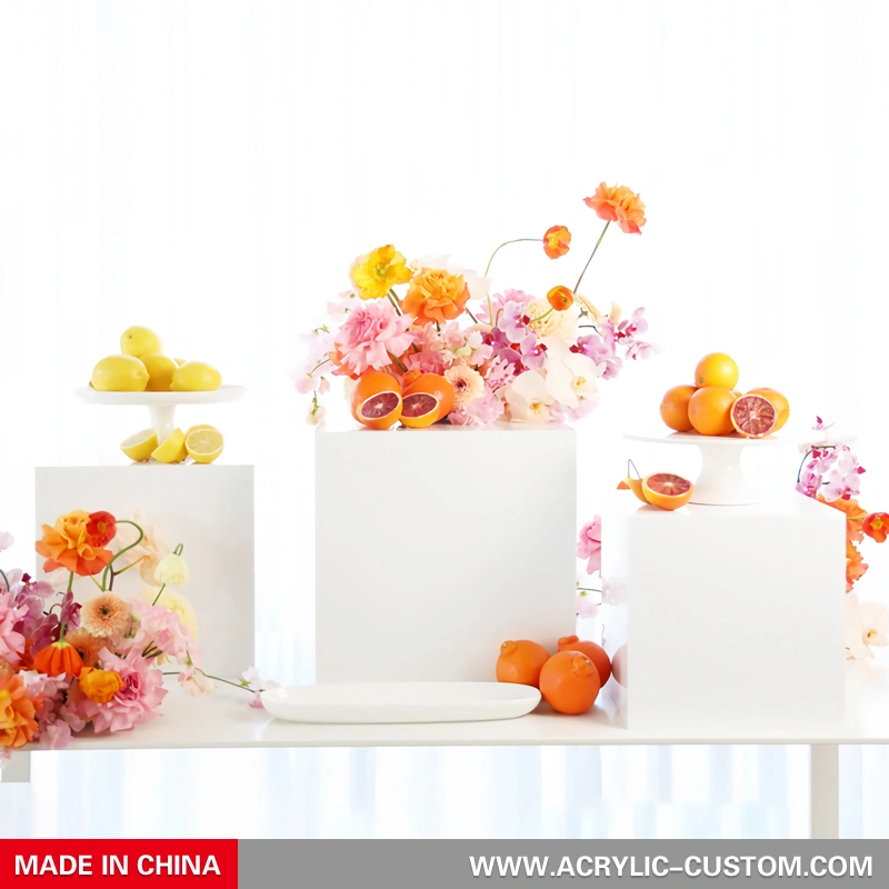 アクリル ディスプレイ ライザー - 白い食品ディスプレイ ライザー セット