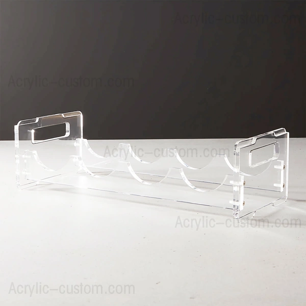 アクリルワインボトルホルダー - 積み重ね可能な透明アクリルワインラック