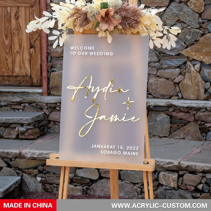 アクリルの結婚式のウェルカム サイン - 3 d ウェルカム アクリル サイン