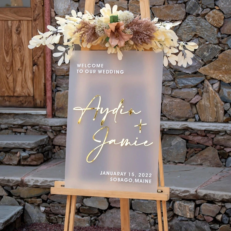 アクリルの結婚式のウェルカム サイン - 3 d ウェルカム アクリル サイン