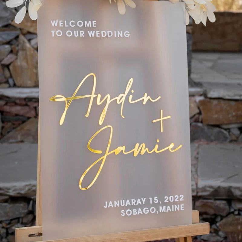 アクリルの結婚式のウェルカム サイン - 3 d ウェルカム アクリル サイン