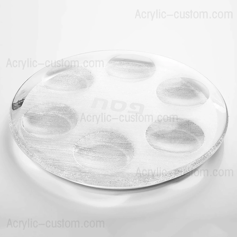 アクリル ラウンド セダー プレート - 過ぎ越しのルーサイト セダー プレート