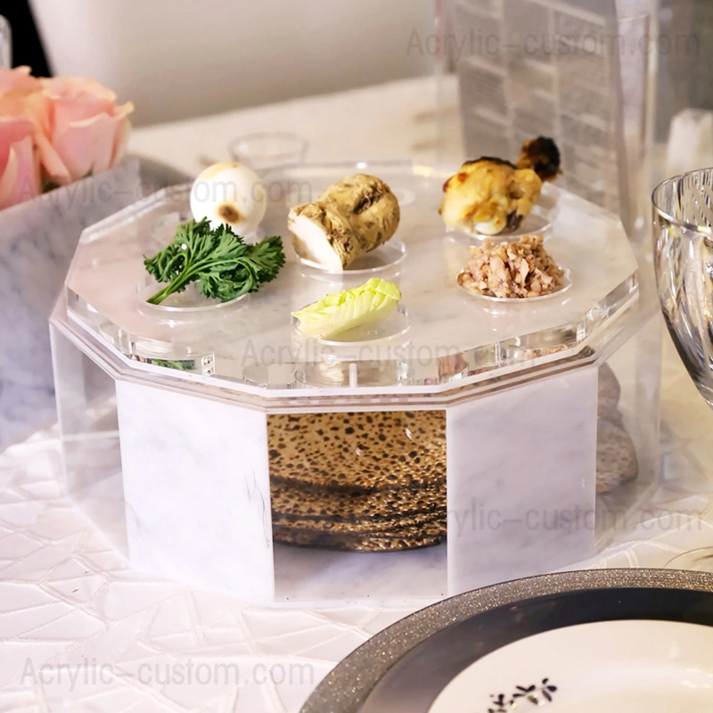 過ぎ越しのセダー ギフト - シルバー グリッター ルーサイト セダー プレート