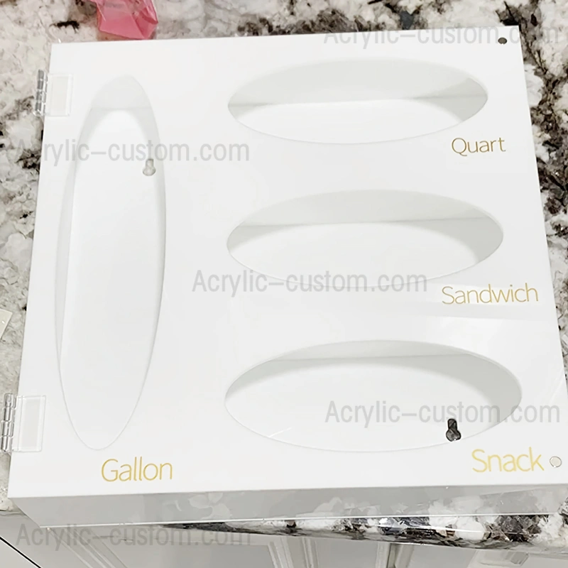 ジップロックフードバッグ収納 - ホワイトアクリルキッチン引き出しバギーボックス