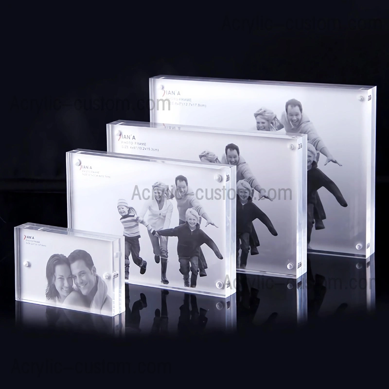 8x10 ルーサイト フレーム - 磁気アクリル ブロック フォト フレーム