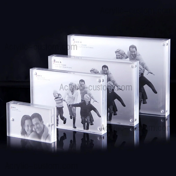 8x10 Lucite Frame - Magnetic Acrylic Block Photo Frame
