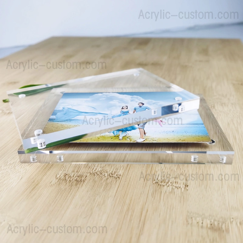 8x10 ルーサイト フレーム - 磁気アクリル ブロック フォト フレーム