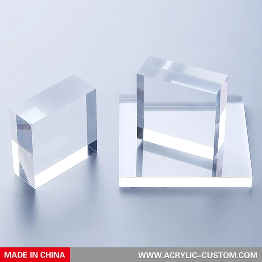 PMMAZX Acrylic Block, Acrylic Cube, Acrylic Blocks for Display, High Transparency Not Fragile Not Yellowing Suitable for High-end Jewelry Display