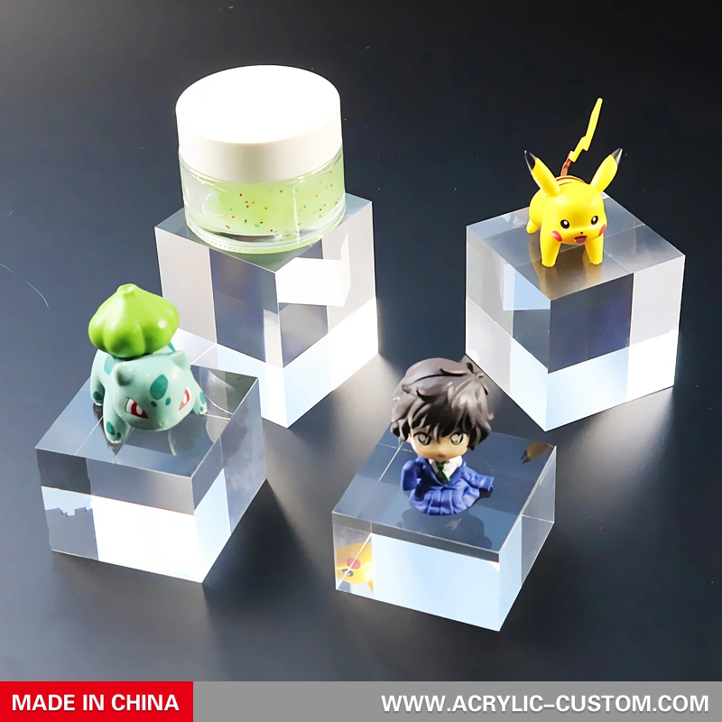 ルーサイト クリア ブロック - 固体アクリル キューブ ディスプレイ ブロック