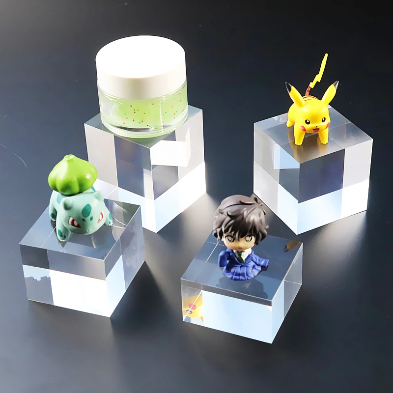 ルーサイト クリア ブロック - 固体アクリル キューブ ディスプレイ ブロック