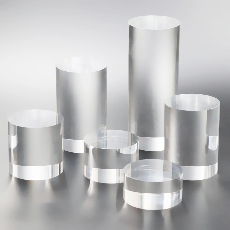 ソリッド アクリル シリンダー - ルーサイト シリンダー ベース ディスプレイ ブロック