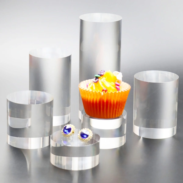 ソリッド アクリル シリンダー - ルーサイト シリンダー ベース ディスプレイ ブロック