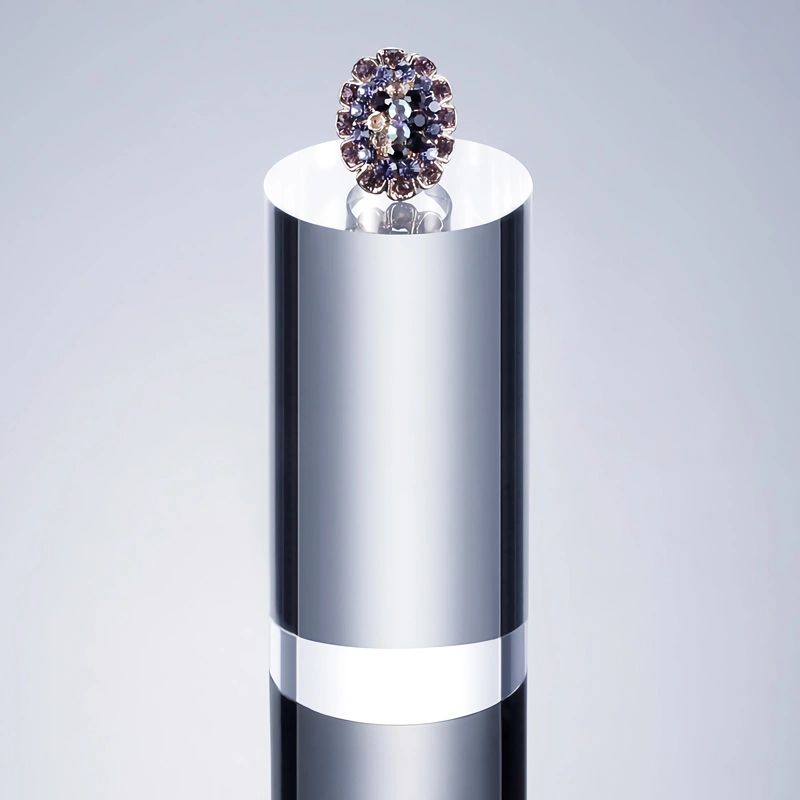 シリンダー ジュエリー スタンド - アクリル ブロック ディスプレイ ライザー