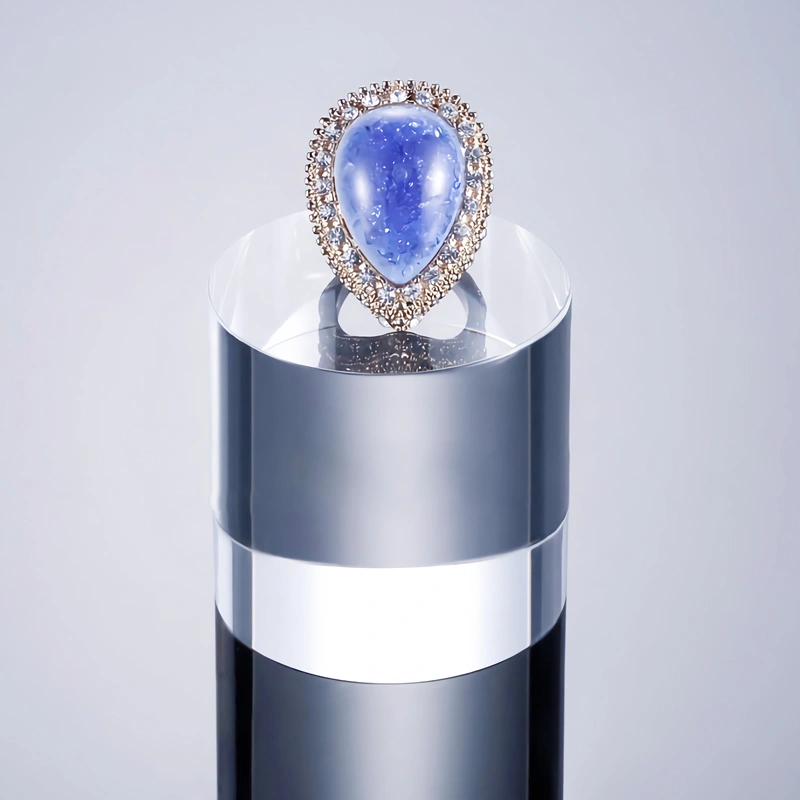 シリンダー ジュエリー スタンド - アクリル ブロック ディスプレイ ライザー