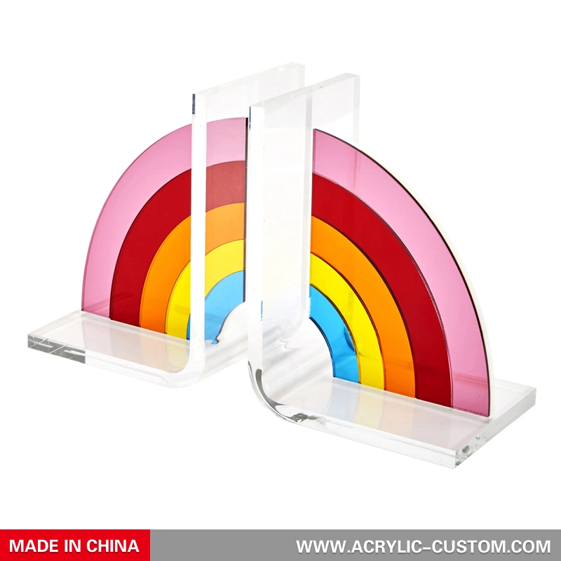 アクリルブックエンド - レインボーブックエンドセット