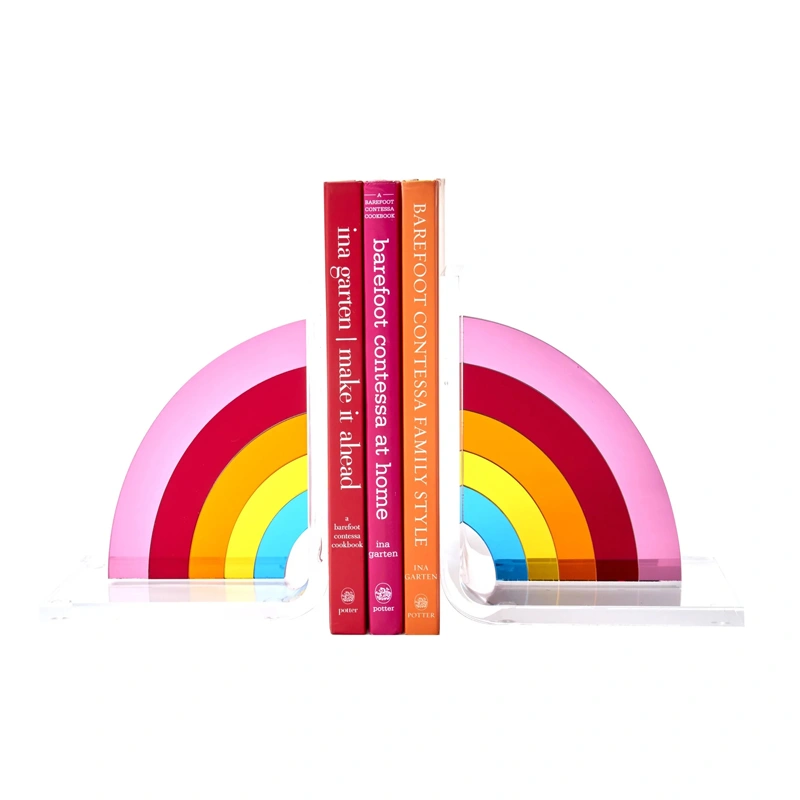 アクリルブックエンド - レインボーブックエンドセット
