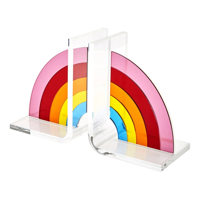 アクリルブックエンド - レインボーブックエンドセット