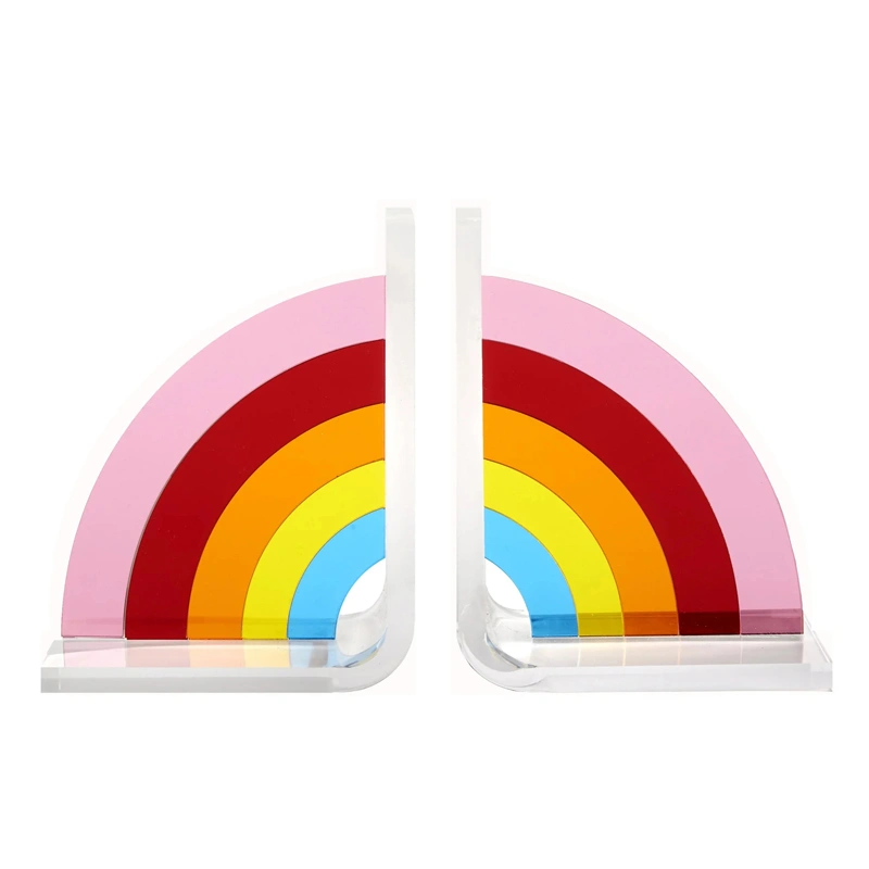 アクリルブックエンド - レインボーブックエンドセット