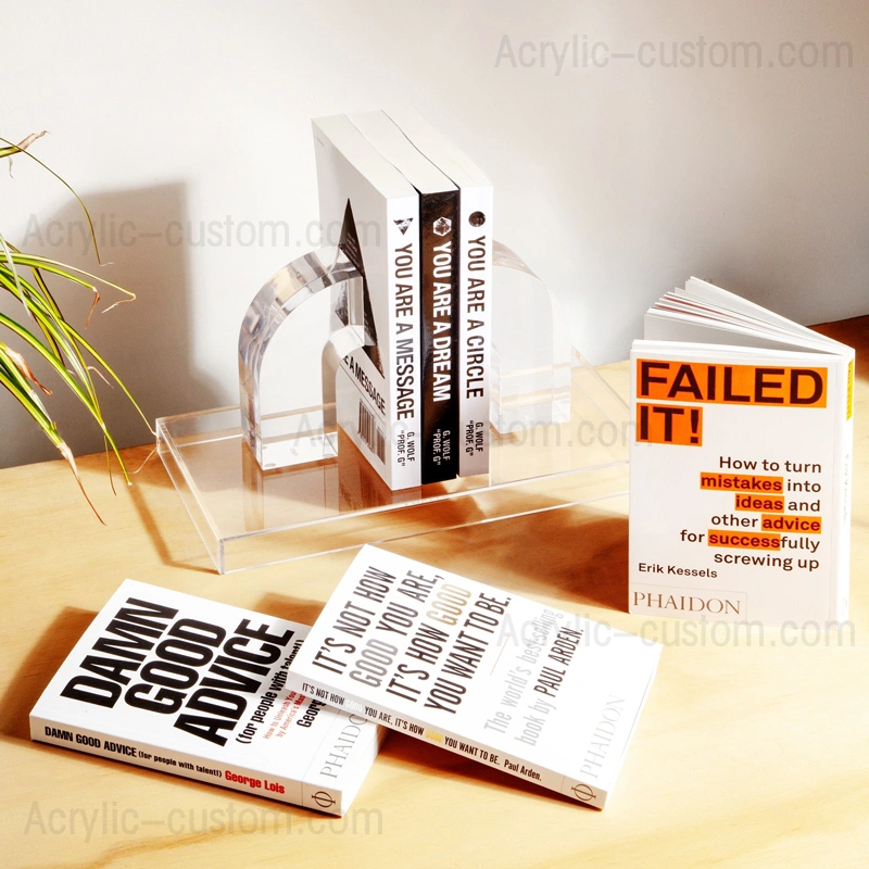 lucite bookends - モダンなブックエンド アクリル ブック スタンド