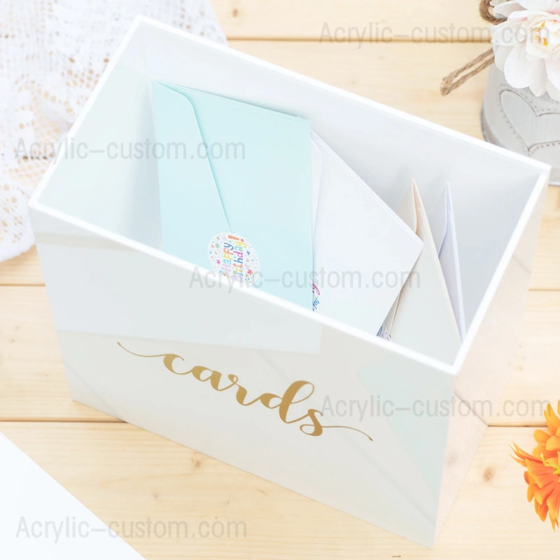 White Acrylic Card Box - Wedding Gift Wishing Well Box