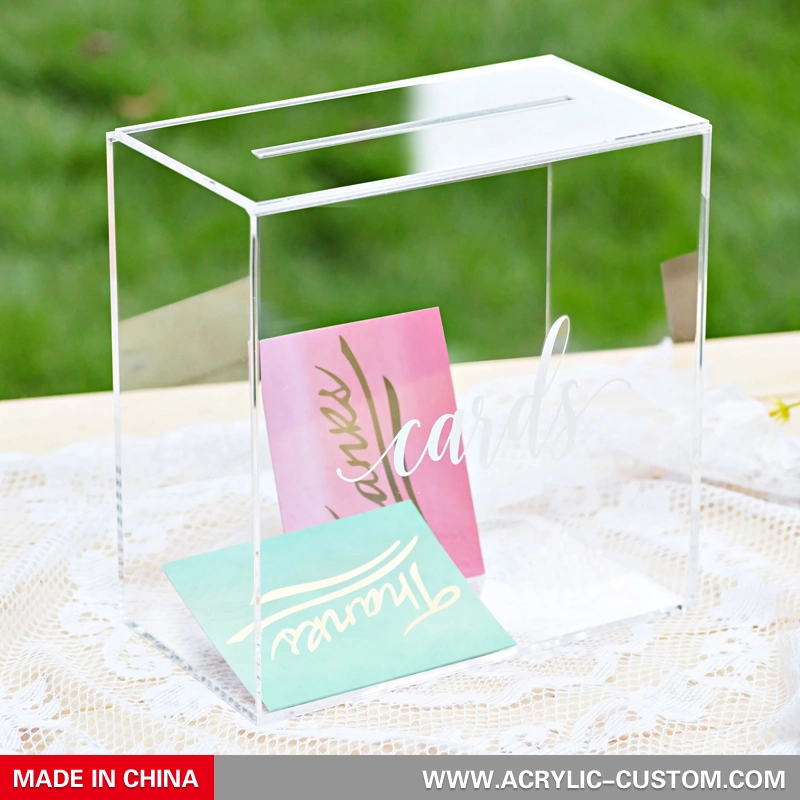 صندوق بطاقة واضح لوسيت - علبة أكريليك هدية الزفاف