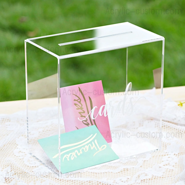 Modern Clear wedding wishing well acrylic card box with Lock, Personalized  Wedding Card Box, Clear Card Box, Wedding Card Box with Lid, Wedding Money