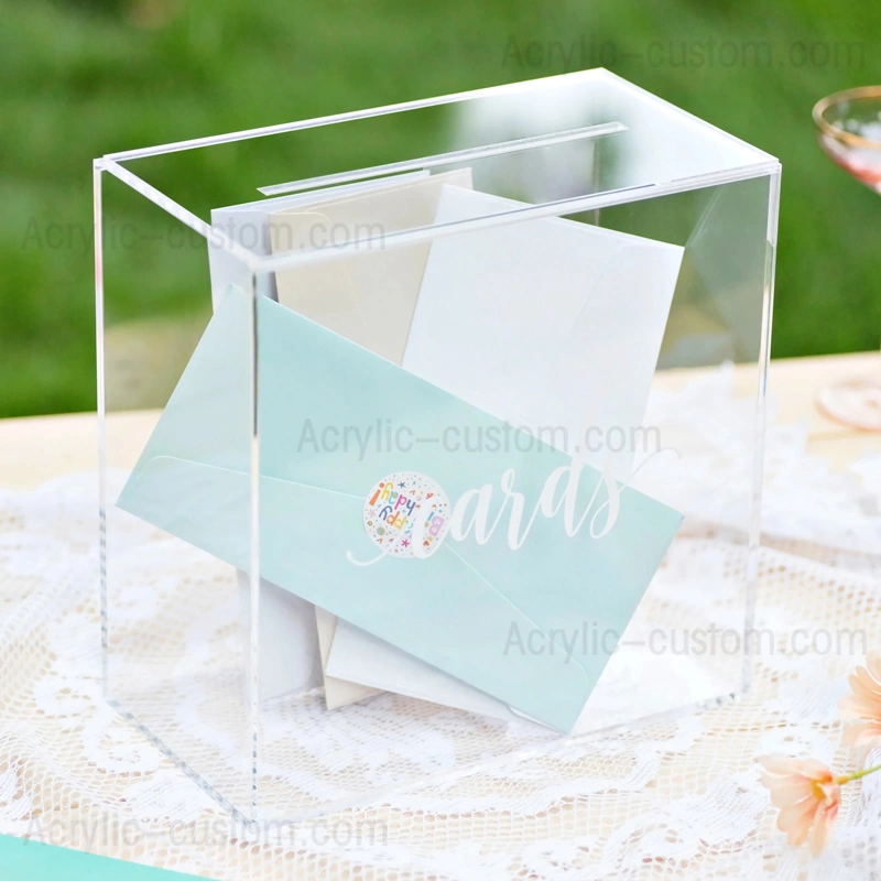 صندوق بطاقة واضح لوسيت - علبة أكريليك هدية الزفاف