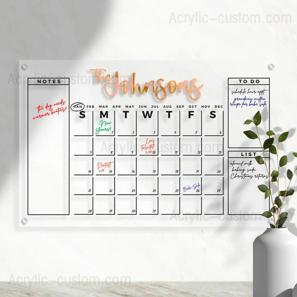 アクリルカレンダー ホワイトボード マンスリーカレンダー 掲示板