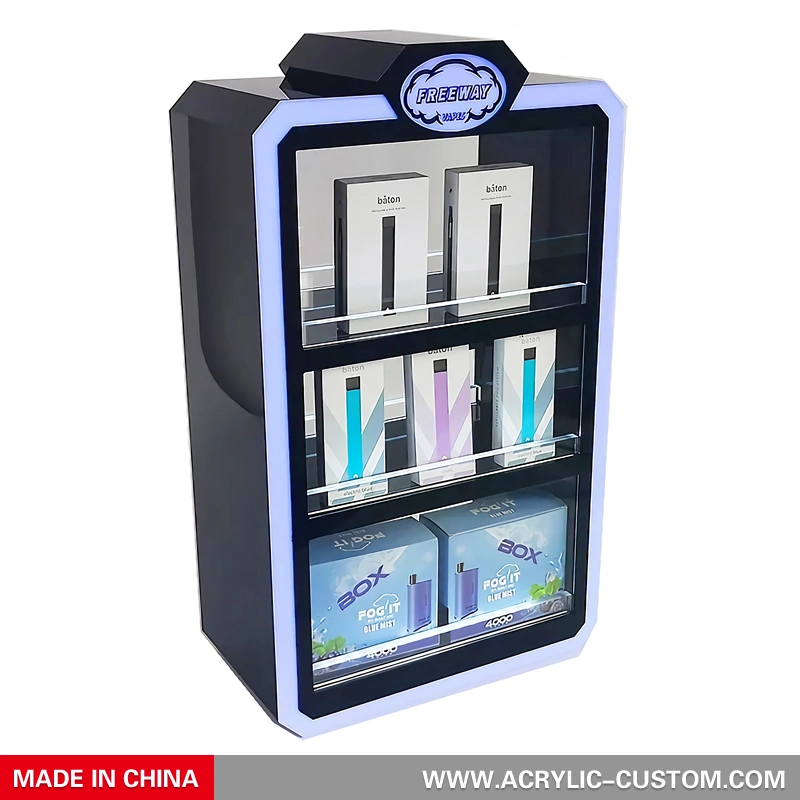スモーク ショップ ディスプレイ キャビネット - 3 段 led アーク ディスプレイ