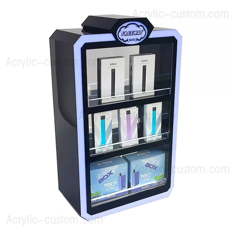 スモーク ショップ ディスプレイ キャビネット - 3 段 led アーク ディスプレイ
