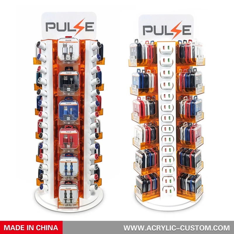 360回転カウンターディスプレイケース - 携帯電話アクセサリーディスプレイ