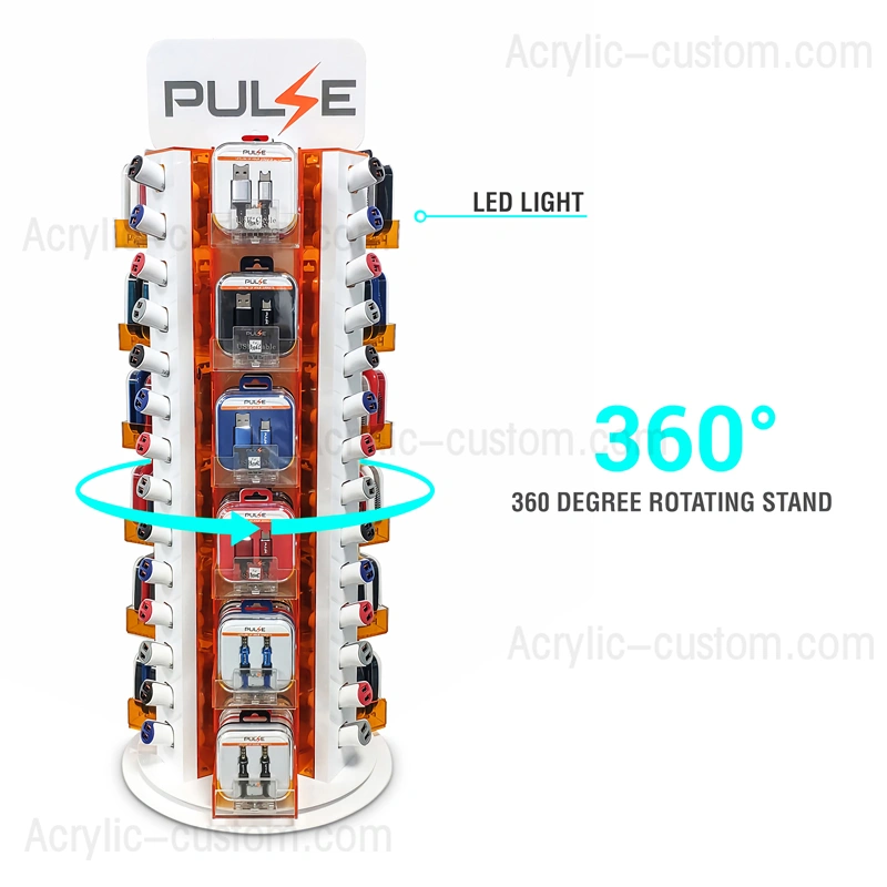 360回転カウンターディスプレイケース - 携帯電話アクセサリーディスプレイ