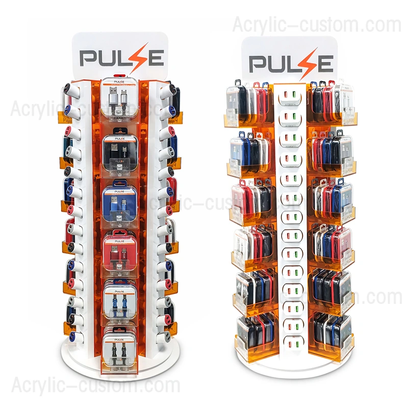 360回転カウンターディスプレイケース - 携帯電話アクセサリーディスプレイ