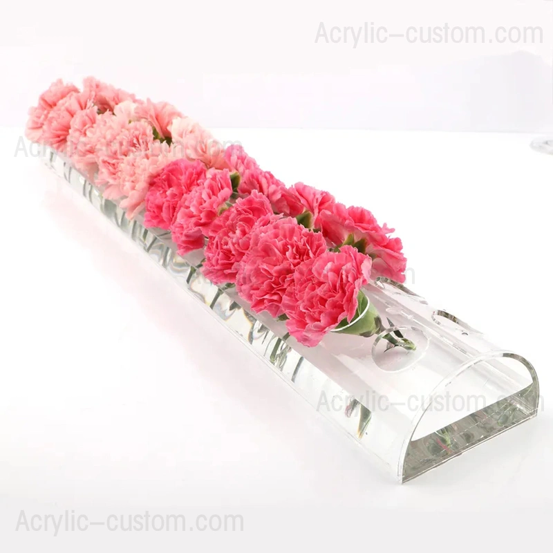 Rectangular Semicircle Flower Vase/Floral Centerpiece - Acrylic Vases